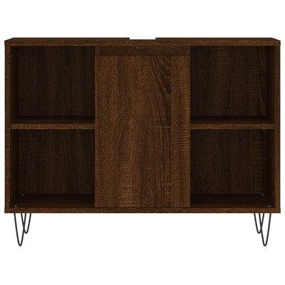 Kylpyhuoneen kaappi ruskea tammi 80x33x60 cm tekninen puu