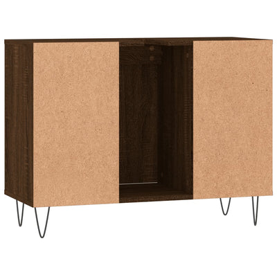 Kylpyhuoneen kaappi ruskea tammi 80x33x60 cm tekninen puu