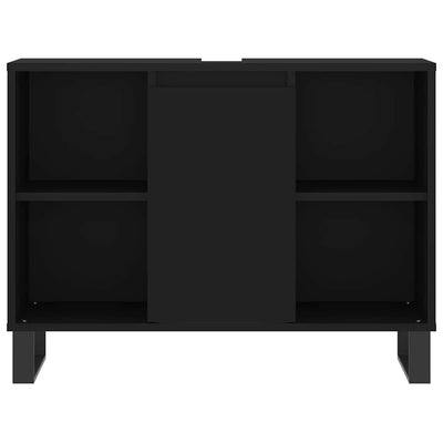 Musta kylpyhuoneen kaappi Vlahita 80x33x60cm (puinen)