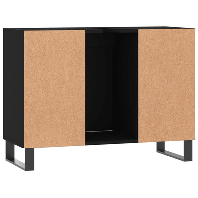 Kylpyhuoneen kaappi musta 80x33x60 cm tekninen puu