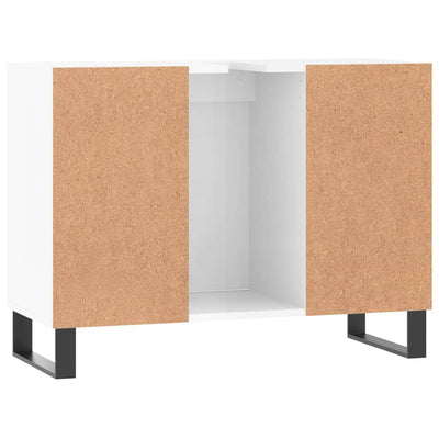 Kylpyhuoneen kaappi korkeakiilto valk. 80x33x60 cm tekninen puu