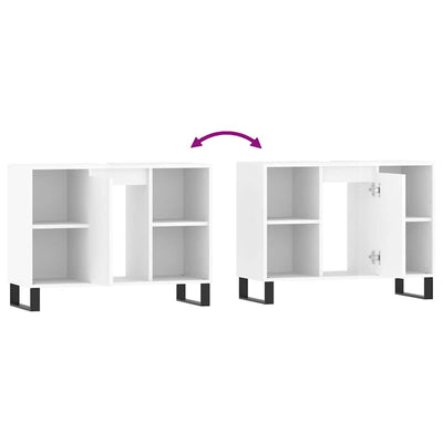 Korkeakiilto valk. kylpyhuoneen kaappi Vlahita 80x33x60cm (puinen)