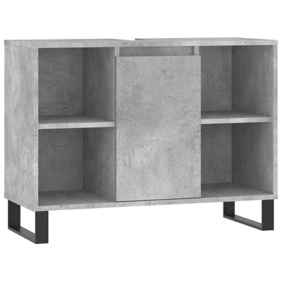 Kylpyhuoneen kaappi betoninharmaa 80x33x60 cm tekninen puu