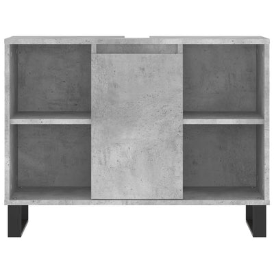 Kylpyhuoneen kaappi betoninharmaa 80x33x60 cm tekninen puu