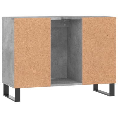 Kylpyhuoneen kaappi betoninharmaa 80x33x60 cm tekninen puu