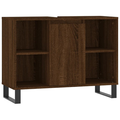 Kylpyhuoneen kaappi ruskea tammi 80x33x60 cm tekninen puu