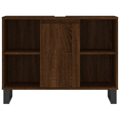 Kylpyhuoneen kaappi ruskea tammi 80x33x60 cm tekninen puu