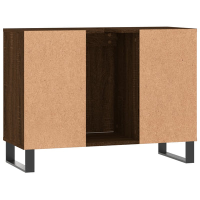 Kylpyhuoneen kaappi ruskea tammi 80x33x60 cm tekninen puu