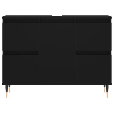 Kylpyhuoneen kaappi musta 80x33x60 cm tekninen puu
