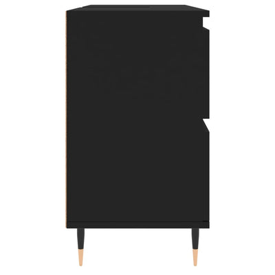 Kylpyhuoneen kaappi musta 80x33x60 cm tekninen puu
