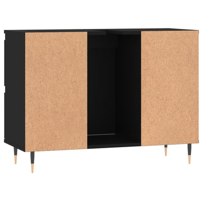 Kylpyhuoneen kaappi musta 80x33x60 cm tekninen puu