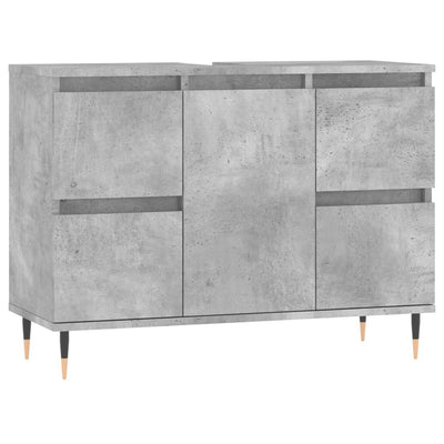Kylpyhuoneen kaappi betoninharmaa 80x33x60 cm tekninen puu