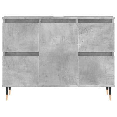 Kylpyhuoneen kaappi betoninharmaa 80x33x60 cm tekninen puu