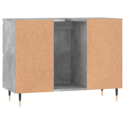 Kylpyhuoneen kaappi betoninharmaa 80x33x60 cm tekninen puu