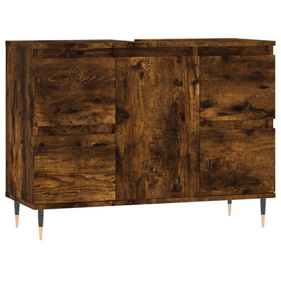Kylpyhuoneen kaappi savutammi 80x33x60 cm tekninen puu