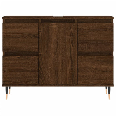 Kylpyhuoneen kaappi ruskea tammi 80x33x60 cm tekninen puu