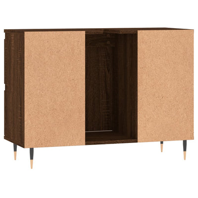 Kylpyhuoneen kaappi ruskea tammi 80x33x60 cm tekninen puu