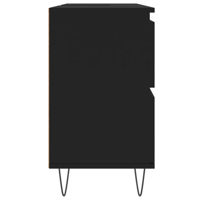 Kylpyhuoneen kaappi musta 80x33x60 cm tekninen puu