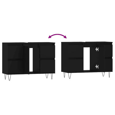 Musta kylpyhuoneen kaappi Merlo 80x33x60cm (puinen)