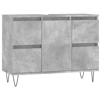 Kylpyhuoneen kaappi betoninharmaa 80x33x60 cm tekninen puu