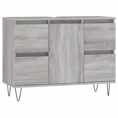 Kylpyhuoneen kaappi harmaa Sonoma 80x33x60 cm tekninen puu