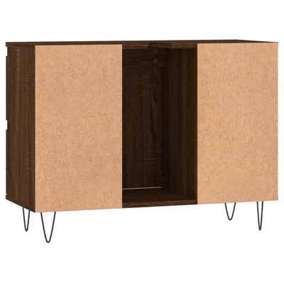 Kylpyhuoneen kaappi ruskea tammi 80x33x60 cm tekninen puu
