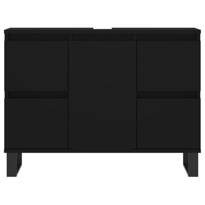 Kylpyhuoneen kaappi musta 80x33x60 cm tekninen puu