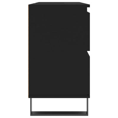 Kylpyhuoneen kaappi musta 80x33x60 cm tekninen puu