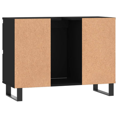 Kylpyhuoneen kaappi musta 80x33x60 cm tekninen puu