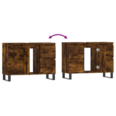 Savutammi kylpyhuoneen kaappi Woodie 80x33x60cm (puinen)