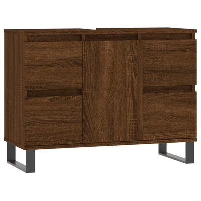Kylpyhuoneen kaappi ruskea tammi 80x33x60 cm tekninen puu