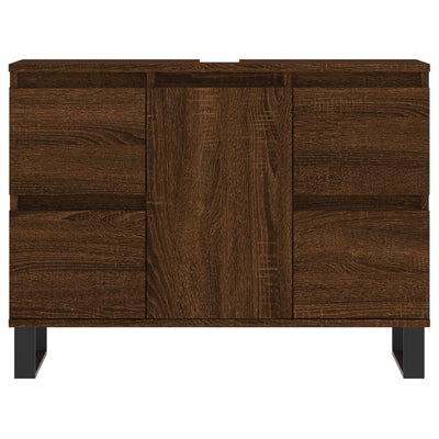 Kylpyhuoneen kaappi ruskea tammi 80x33x60 cm tekninen puu