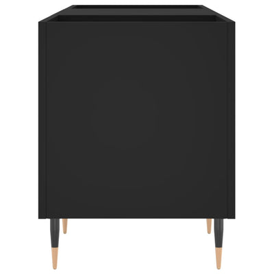 LP-levyjen säilytyskaappi musta 121x38x48 cm tekninen puu