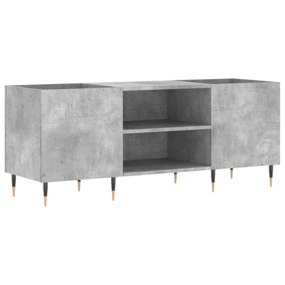 LP-levyjen säilytyskaappi betoninharmaa 121x38x48 cm puu