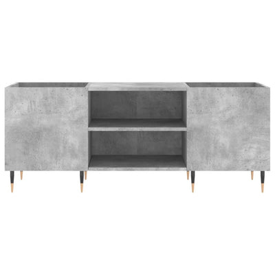 LP-levyjen säilytyskaappi betoninharmaa 121x38x48 cm puu