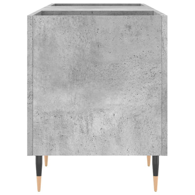LP-levyjen säilytyskaappi betoninharmaa 121x38x48 cm puu