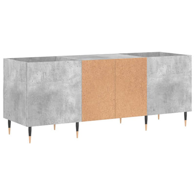 LP-levyjen säilytyskaappi betoninharmaa 121x38x48 cm puu