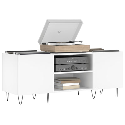 Valkoinen lp-levyjen säilytyskaappi Mihalaiche 121x38x48cm (puinen)