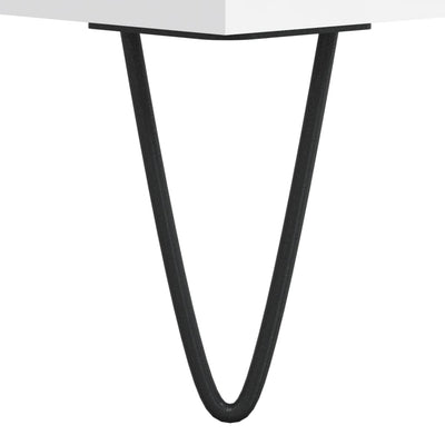LP-levyjen säilytyskaappi valkoinen 121x38x48 cm tekninen puu