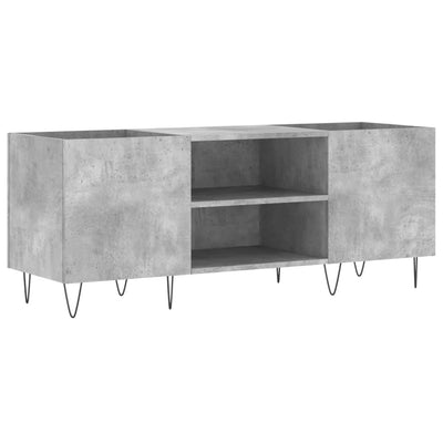 LP-levyjen säilytyskaappi betoninharmaa 121x38x48 cm puu