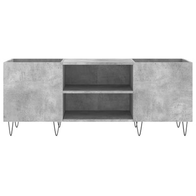 LP-levyjen säilytyskaappi betoninharmaa 121x38x48 cm puu
