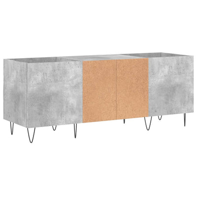 LP-levyjen säilytyskaappi betoninharmaa 121x38x48 cm puu