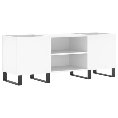 LP-levyjen säilytyskaappi valkoinen 121x38x48 cm tekninen puu