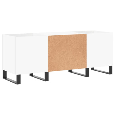 LP-levyjen säilytyskaappi valkoinen 121x38x48 cm tekninen puu
