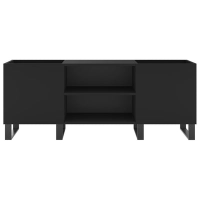 LP-levyjen säilytyskaappi musta 121x38x48 cm tekninen puu