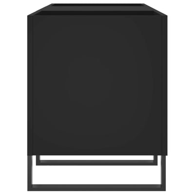 LP-levyjen säilytyskaappi musta 121x38x48 cm tekninen puu