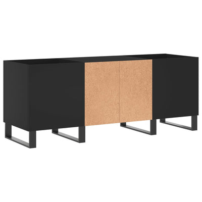 LP-levyjen säilytyskaappi musta 121x38x48 cm tekninen puu