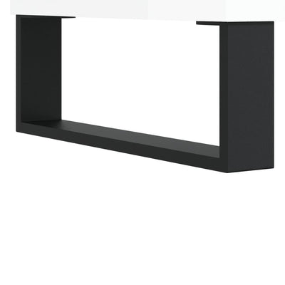 LP-levyjen säilytyskaappi korkeakiilto valk. 121x38x48 cm puu