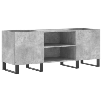 LP-levyjen säilytyskaappi betoninharmaa 121x38x48 cm puu