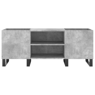LP-levyjen säilytyskaappi betoninharmaa 121x38x48 cm puu